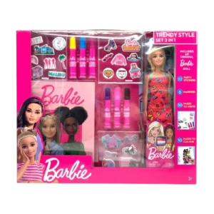 طقم باربي 2 * 1  دمية + دفتر تلوين وكتابة Barbie Trendy Style
