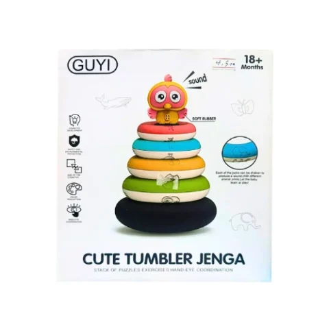 Lucky Dove Stackers Circle Stacker Ring STEM Learning Toy, Toddler Stacker Toys with Rattle Sound, Easy to Grasp, Baby Teethers, Cup Design, Best Gift for 6 Month Old Girls and Boys