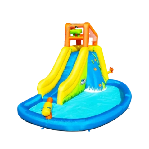 ملاهي مائية نفاخة مع منزلقين مائيين وحوض سباحة 🎉💦