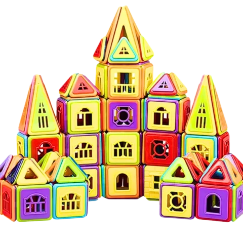 Magnetic Tiles, 98PCS Magnetic Blocks Set STEM Toys with 2 Cars