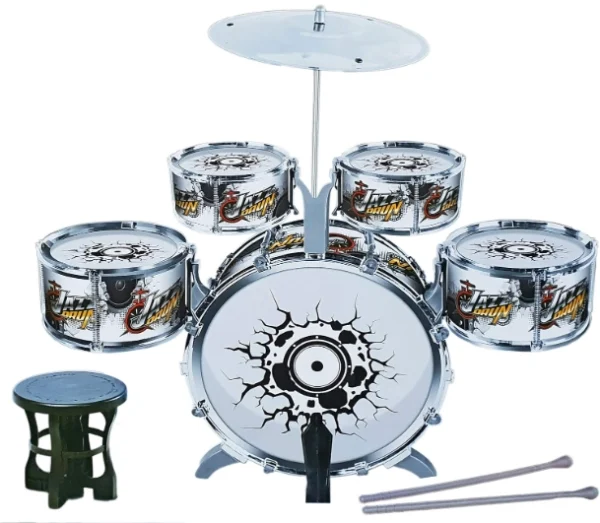 Big Band Kids Jazz Drum Set, Multi-Colored Mini Musical Instrument Toy Set - Image 2