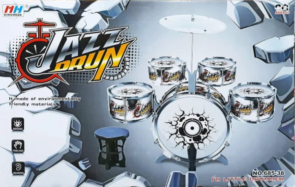 Big Band Kids Jazz Drum Set, Multi-Colored Mini Musical Instrument Toy Set - Image 4