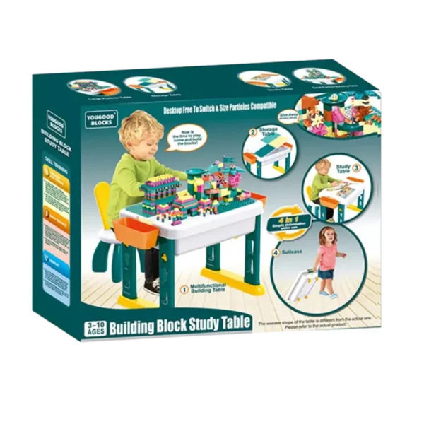 طاولة بناء متعددة الوظائف – Building Block Study Table (4 في 1)