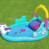 Inflatable water playground shaped like a unicorn with two slides and a small pool 🌈🦄💦 - Image 2