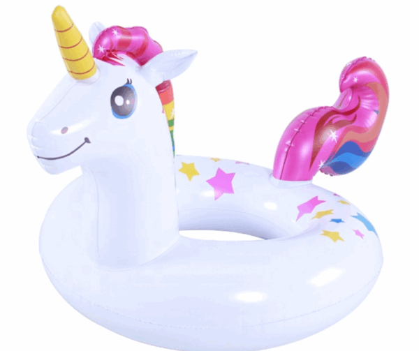 ⁦Unicorn Inflatable Swim Ring – طفش السباحة يصير مغامرة مع طوف اليونيكورن! 🦄🌈⁩ - الصورة ⁦2⁩