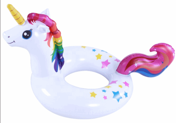 ⁦Unicorn Inflatable Swim Ring – طفش السباحة يصير مغامرة مع طوف اليونيكورن! 🦄🌈⁩ - الصورة ⁦3⁩