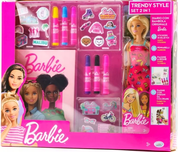 Barbie set 2 * 1 doll + Barbie Trendy Style coloring and writing book - Image 2