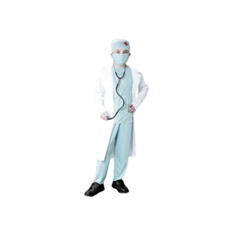 زي طبيب للأطفال – زي تمثيلي يشمل سماعة ودكتور كاب 🩺👩‍⚕️