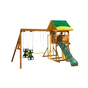 طقم مرجيحة KidKraft مع حصن خشبي للأطفال – تصميم متين وآمن، يوفر متعة لعب وحركة ممتعة بالحوش
