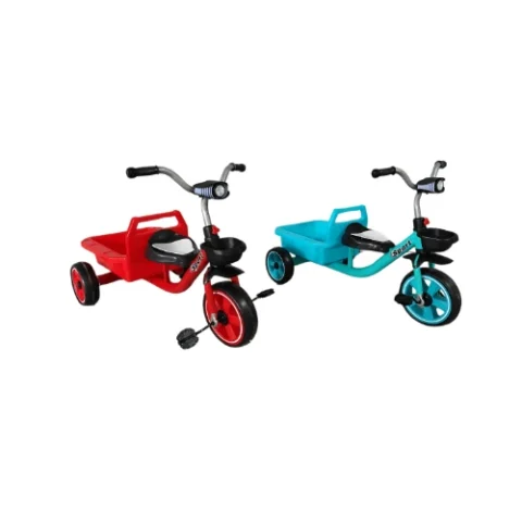 دراجة ثلاثية عجلات للأطفال – متعة وأمان باللونين الأحمر والأزرق 🚲🎉