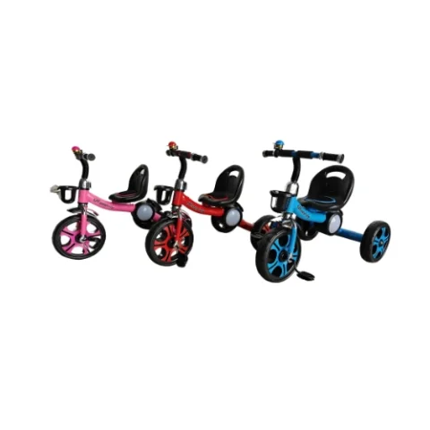 دراجة ثلاثية عجلات للأطفال – ألوان جذابة: وردي، أحمر، وأزرق 🌈🚲
