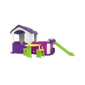 Indoor activity playhouse with playpen slide table n chair for kids purple