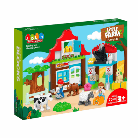 Little Farm Building Blocks – 70 Fun and Interactive Pieces for Kids 🐄🐑🐓🏡