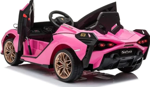 ⁦سيارة كهربائية سوبر كار للأطفال – تصميم رياضي وأنيق باللون البينك🚗🔥⁩ - الصورة ⁦3⁩