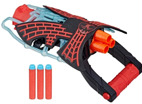 ⁦مسدس نيرف سبايدرمان (مايلز موراليس) الجديد – Tri-Shot Blaster، يطلق ثلاث طلقات مع بعض، ممتع وآمن للأطفال⁩ - الصورة ⁦2⁩