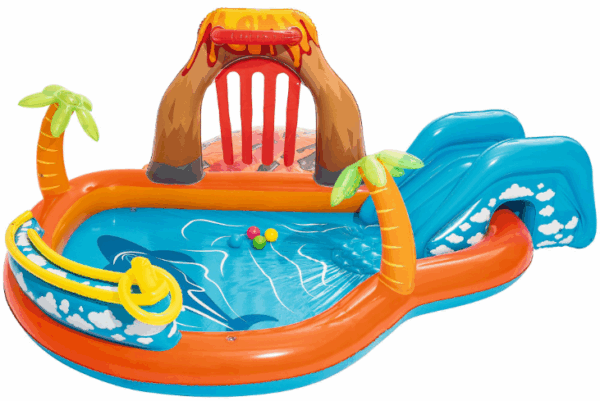 Inflatable kids pool with slide and mini volcano – Summer water fun! 🌋💦 - Image 3