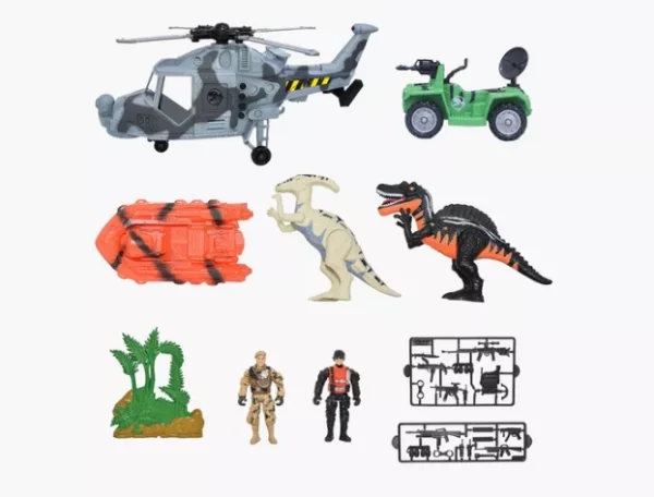 ⁦طقم لعب الديناصورات – صيد ومغامرات 26 قطعة 🦖🚁⁩ - الصورة ⁦3⁩