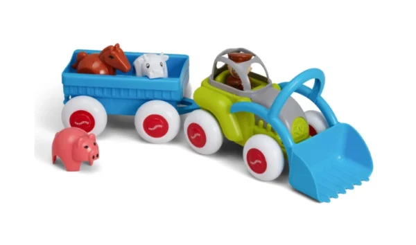 ⁦طقم لعبة تراكتور من Viking Toys مع مقطورة، رجل و3 حيوانات – لعبة تعليمية وممتعة للأطفال، تنمي الخيال والتفاعل⁩ - الصورة ⁦3⁩
